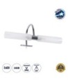 GLOBOSTAR® FLORA 60414 Μοντέρνο Φωτιστικό Τοίχου - Απλίκα Καθρέπτη Μπάνιου με Ντουί 2 x G9 AC 220-240V IP44 - Νίκελ Χρώμιο & Λευκό - Μ31 x Π13 x Υ12cm